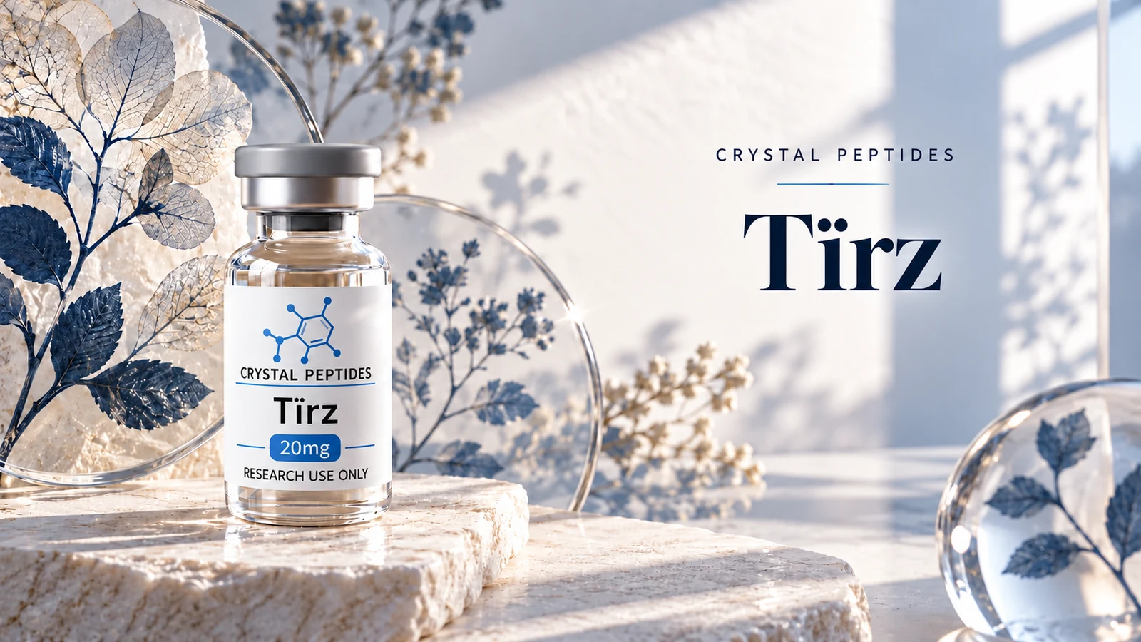 Ilustrație editorială de produs: Tïrz — Crystal Peptides.