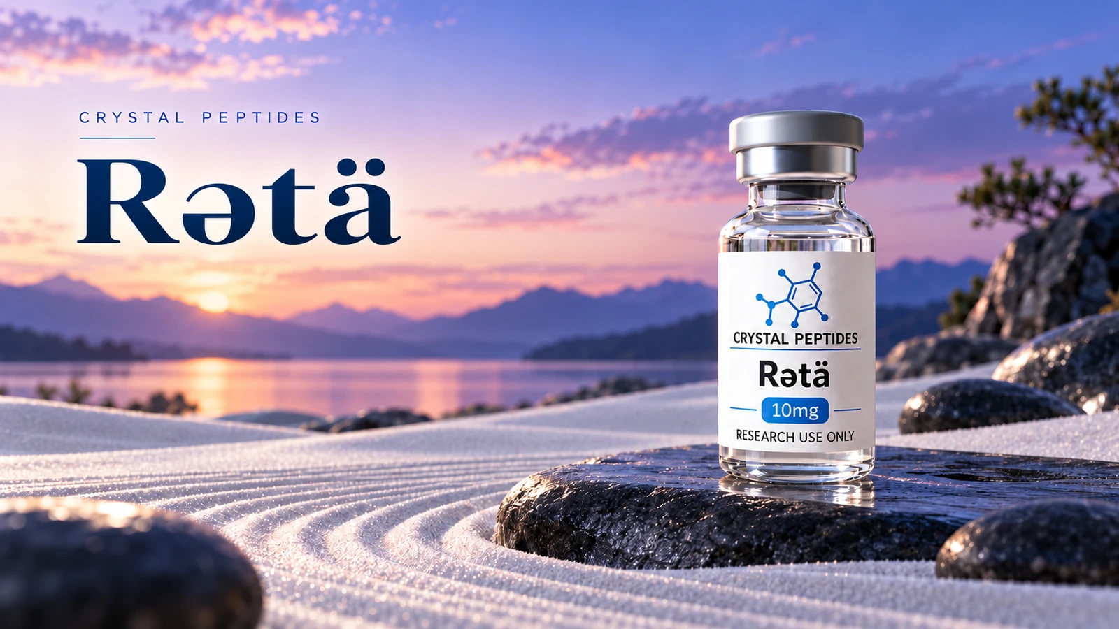 Ilustrație editorială de produs: Rətä — Crystal Peptides.
